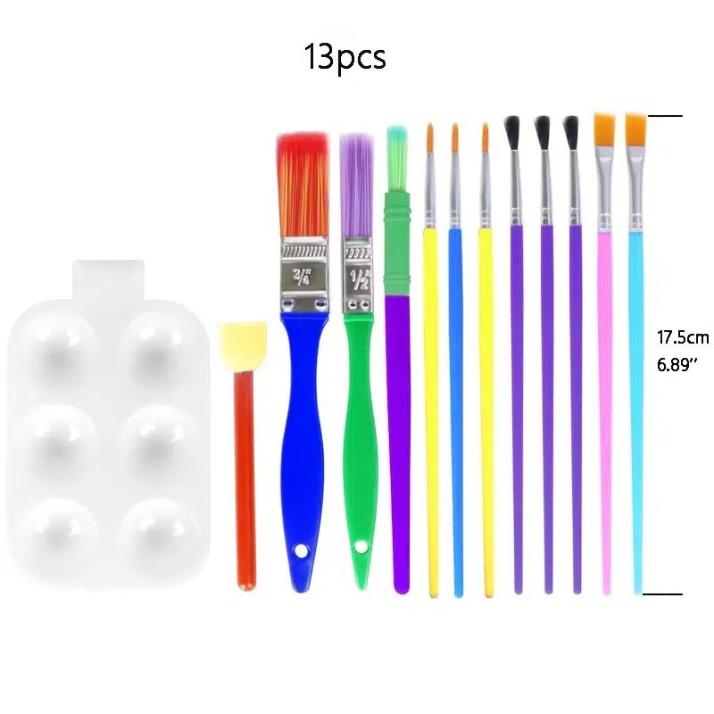 13pcs Kids Painting Kit,12pcs Artist Brusher+1pc Palatte