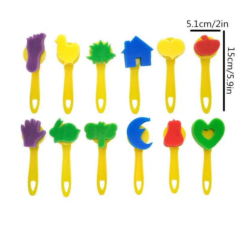 Children's Sponge Painting Brush Painting Tool Set DIY Pioneering EVA Seal Kind Of Kindergarten Card Paper Pigment Graff