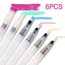 6 Pcs Water Color Brush Pencil Portable Paint Brush Soft Watercolor Brush Ink Pen For Painting Drawing Art Supplies