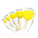 5pcs/Set Painting Sponge Brush Wooden Handle Foam Brush Furniture Art Crafts Painting Tool Supplies Painting Stippler Set DIY Painting Tools