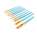 10pcs Artists Paint Brush Set Acrylic Watercolor Round Pointed Nylon Tip Hair Multifunction Hook Line Short Pointed Pen