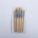 6pcs Round | Artist Paint Brushes Set For Oil | Professional Bristle Hog Hair Paint Brush | Wooden Pen Barrel