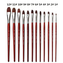 6pcs/set Marie Date Red Hair Gouache Brush AB Single And Double Number Propylene/Gouache Brushes Set Art Painting Set Pen Pigment Brush