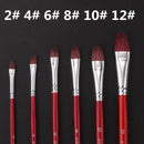 6pcs/set Marie Date Red Hair Gouache Brush AB Single And Double Number Propylene/Gouache Brushes Set Art Painting Set Pen Pigment Brush
