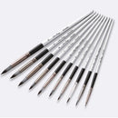 10pcs/set Round Pointed Watercolor Brush Nylon Hair Wooden Handle Acrylic Painting Pens Drawing