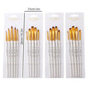 5pcs/pack Nylon Watercolor Gouache Acrylic Painting Brush Golden Tube White Rod Pointed Flat Head Paint Brush Pen Art Supplies