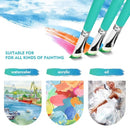 16pcs/set Green Rod Paint Brushes | 12 Acrylic Paint Brush Set With Palette | Palette Knife And Sponge