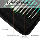 16pcs/set Green Rod Paint Brushes | 12 Acrylic Paint Brush Set With Palette | Palette Knife And Sponge