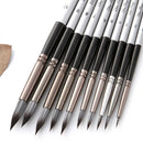 10pcs/set Round Pointed Watercolor Brush Nylon Hair Wooden Handle Acrylic Painting Pens Drawing
