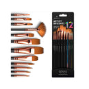 Professional Artist Paint Brush Set of 12 | Painting Brushes Kit for Kids, Adults Fabulous for Canvas, Watercolor & Fabric