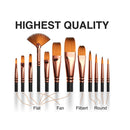 Professional Artist Paint Brush Set of 12 | Painting Brushes Kit for Kids, Adults Fabulous for Canvas, Watercolor & Fabric