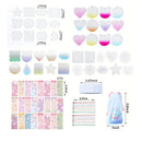 63 Units | Set Acrylic Keychain Blanks Clear Acrylic Gradient Disc Heart Embellishments Blanks