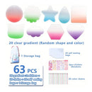 63 Units | Set Acrylic Keychain Blanks Clear Acrylic Gradient Disc Heart Embellishments Blanks