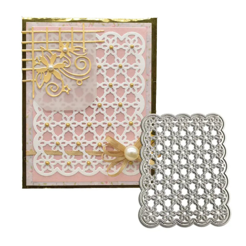 1 Lace Square Frame Cutting Die | Card Background Metal Template For Crafts