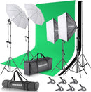 Photography Lighting kit with Backdrops | 8.5ftx10ft Backdrop Stand | 800W Equivalent 5500K Umbrella Softbox Continuous Lighting