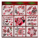 9 Flower Stencils For Painting On Wood | Reusable Butterfly Stencil | Floral Rose Template | Border Templates For Painting On Canvas