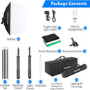 Photography Lighting kit with Backdrops | 8.5ftx10ft Backdrop Stand | 800W Equivalent 5500K Umbrella Softbox Continuous Lighting