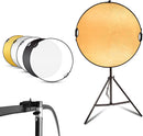 43" Photography Reflector with 6.5ft Light Stand | Handle Light Reflector for Photography | 5-in-1 Reflector