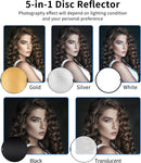 43" Photography Reflector with 6.5ft Light Stand | Handle Light Reflector for Photography | 5-in-1 Reflector