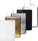 Metal Flag Panel Reflector Set with Gold | Silver | Black | Soft White Cover Cloth and Diffuser | Panel Light Reflctor