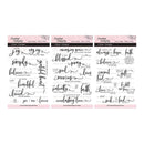 Stamp Simply Clear Stamps Writing Feelings Farmhouse Trio Words Of Encouragement Religious Christian | 4x6 Inch Sheets