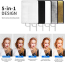 Metal Flag Panel Reflector Set with Gold | Silver | Black | Soft White Cover Cloth and Diffuser | Panel Light Reflctor
