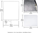 Metal Flag Panel Reflector Set with Gold | Silver | Black | Soft White Cover Cloth and Diffuser | Panel Light Reflctor
