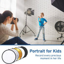 24" | 60cm | 5-in-1 Photography Reflector Light Reflectors for Photography Multi-Disc Photo Reflector
