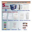TOPEI Christmas Candle Silicone Mold | 5 3D Christmas Molds For Candles |   | Candle Making Kit | Handmade Candle Molds