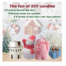 TOPEI Christmas Candle Silicone Mold | 5 3D Christmas Molds For Candles |   | Candle Making Kit | Handmade Candle Molds