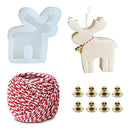 TOPYS Christmas Elk Silicone Candle Mold | Soap Mold With Wool Thread And 8 Bells | Christmas Theme Resin Mold For Home Party Decoration
