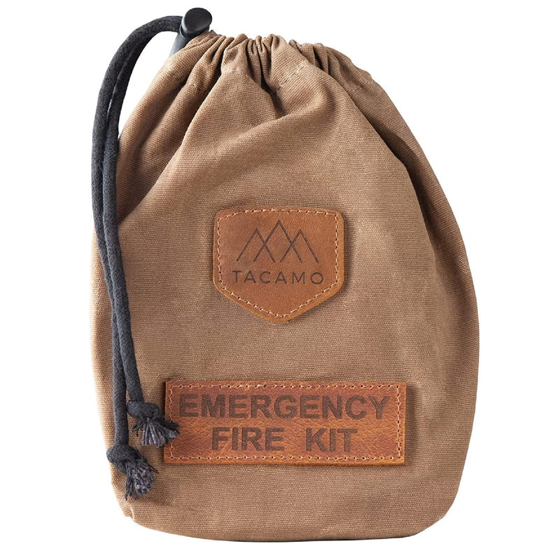 TACAMO 15-Piece Emergency Fire Kit | With premium Waxed Wanvas Storage Bag