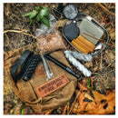 TACAMO 15-Piece Emergency Fire Kit | With premium Waxed Wanvas Storage Bag