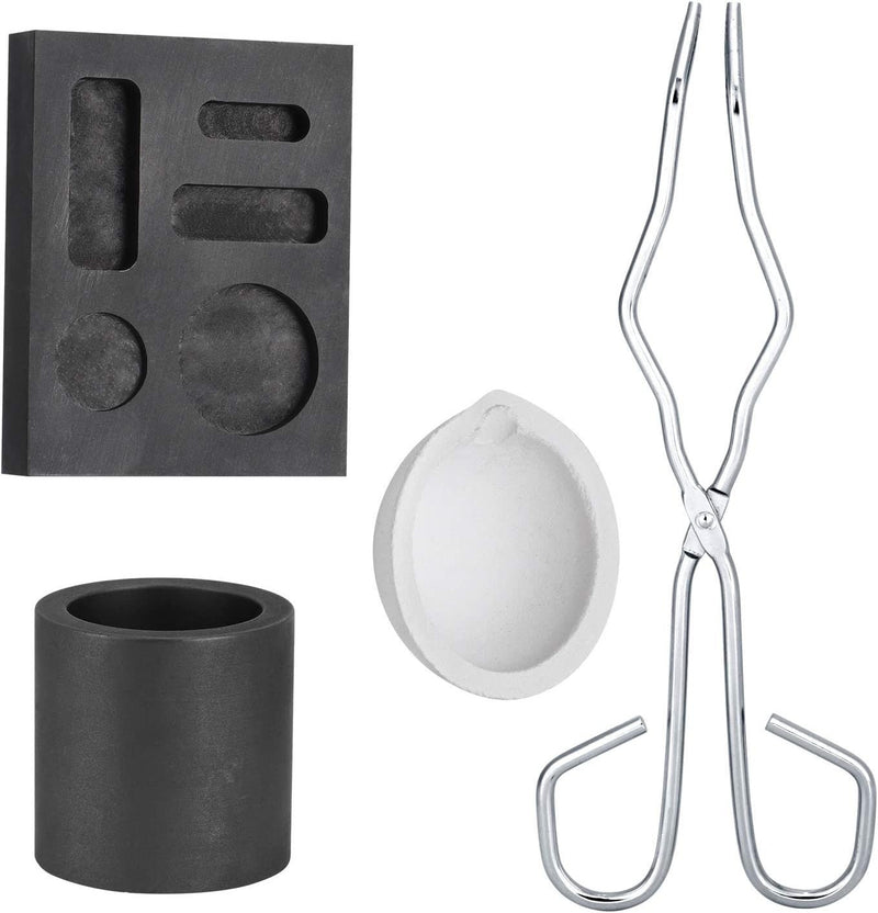 4 Pieces Graphite Torch ing Casting Kit | Ymiko Graphite Molds Set High Purity Graphite Crucible Combo