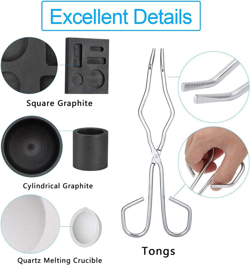 4 Pieces Graphite Torch ing Casting Kit | Ymiko Graphite Molds Set High Purity Graphite Crucible Combo