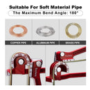 3 In 1 Tube Bender 5/16 1/4 3/8 Inch 180 Degree Manual Pipe Bending Tool For DIY Refrigeration Color  Red