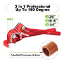 3 In 1 Tube Bender 5/16 1/4 3/8 Inch 180 Degree Manual Pipe Bending Tool For DIY Refrigeration Color  Red