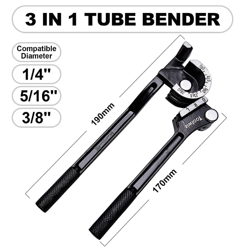 3-In-1 Tube Bender | Tube Bender 1/4" 5/16" 3/8" ACR Copper Tube Hand Bending Tools 0-180 Degree For Copper Tube Bending Jobs