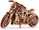Wood Trick Motorcycle w/Rubber Band Motor | Rides up to 16ft | 3D Wooden Puzzle