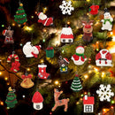 26pcs Mini Christmas Ornaments Set for Christmas Small Tree Decoration 3-D Resin Miniature Ornaments Figures for Advent Calendar DIY Snow