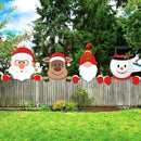 4 Pcs Christmas Fence Peeker Decoration Peeking Garden Yard Decorations Fence Decorations Xmas Outdoor Garden