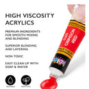 Acrylic Paint Set 24 Colors (0.41 oz, 12 ml) Paint Kit | Non-Toxic | including 3 paint brushes