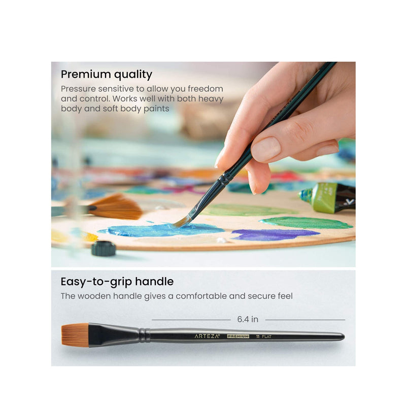 Paint Brushes | Set of 12 | Premium Synthetic Acrylic & Oil Paint Brushes