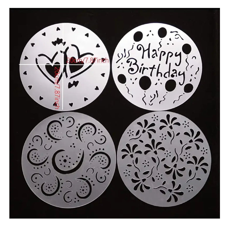 4 Stencils For Cakes | Plastic Cake Pan