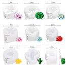 Succulent Silicone Mold | Candle Molds | Resin Mold | 9 Pieces 3D Succulents Cactus Candle Silicone Mold For Scented Candles