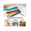 Painting Supplies Set | 49-Piece Watercolor Painting Kit with Adjustable Wooden Easel Box-24 Tubes