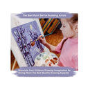 Painting Supplies Set | 49-Piece Watercolor Painting Kit with Adjustable Wooden Easel Box-24 Tubes