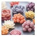 Succulent Silicone Mold | Candle Molds | Resin Mold | 9 Pieces 3D Succulents Cactus Candle Silicone Mold For Scented Candles