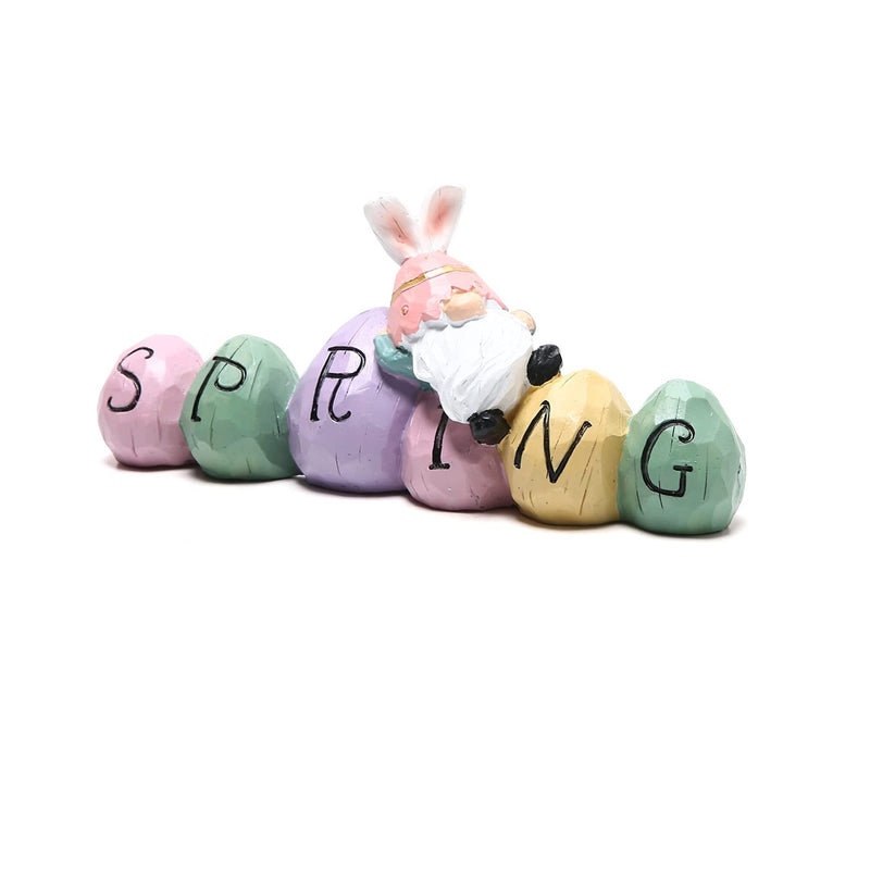Hodao Spring Gnome Tabletopper Easter Decorations Hand Painted | Farmhouse Home Decor