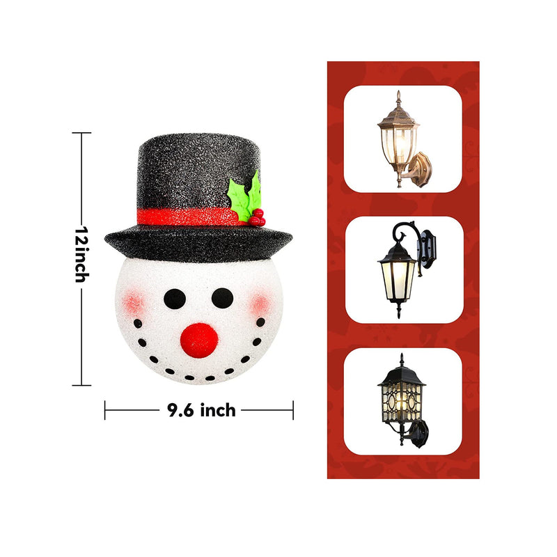 2 Pack Christmas Porch Light Covers Snowman Outdoor Christmas Decorations with Elastic Band